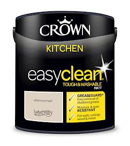 Crown 2.5L Easyclean Kitchen Matt Emulsion Multi Surface Paint  Aftershow