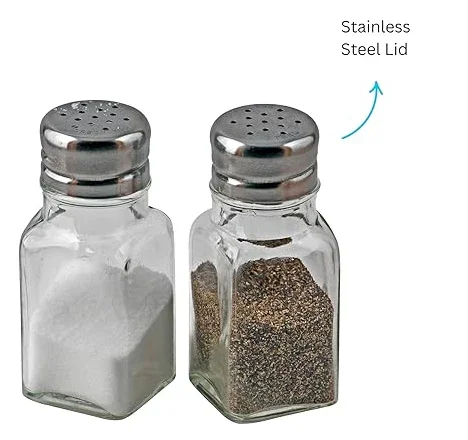 Chef Aid Salt & Pepper Shakers For Kitchen & Restaurant Transparent (Pack Of 2)