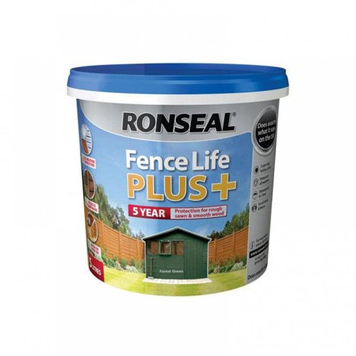 Ronseal 5 Litre Fence Life Plus Paint - Forest Green