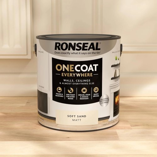 Ronseal One Coat Everywhere Paint Soft Sand Matt 2.5L
