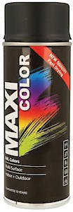 MAXI COLOR Quick Drying Spray Paint Gloss Jet Black 400ml
