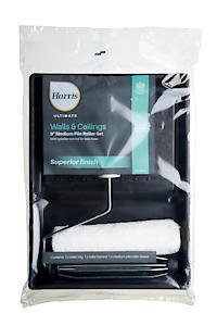 Harris Ultimate Walls & Ceilings Set With Tray, Frame, 1 X Medium Pile Roller Sleeve 9In