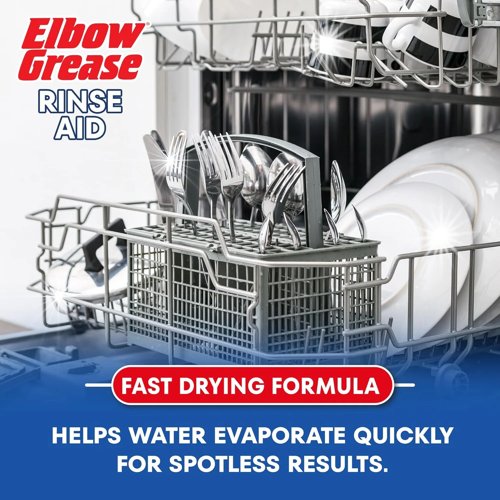 Elbow Grease Rinse Aid  Streak Free Fast Drying Formula  1 x 500ml