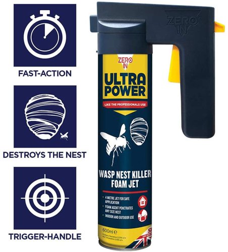 Zero-in Ultra Power Wasp Nest Killer Foam Jet 600ml (ZER556)