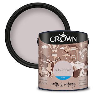 Crown 2.5L Breatheasy Matt Emulsion Paint For Walls & Ceilings - Mulberry Mist