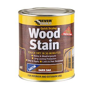 Everbuild Satin Wood Stain Dark Oak 750Ml