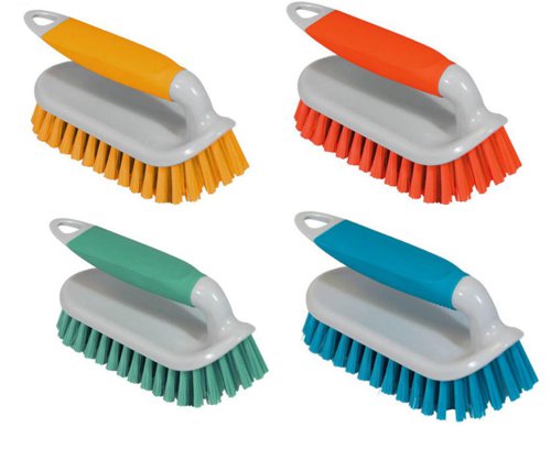 Brights Hand held Scrubbing Brush Carpets Clothing Outdoor Furniture Car Wheels Assorted Colours