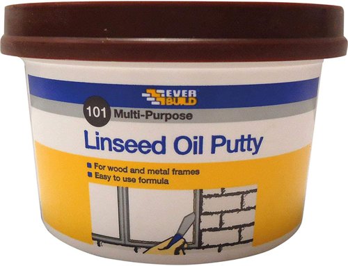 Everbuild 101 Multi-Purpose Linseed Oil Putty  Suitable For Single Pane Glass  Brown  500 G
