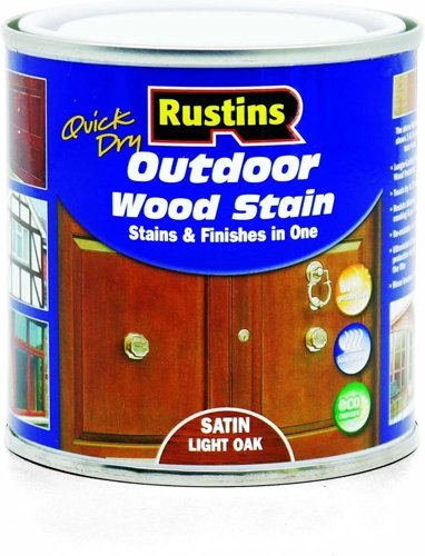 Rustins Quick Dry Outdoor Wood Stain Satin Teak 500Ml
