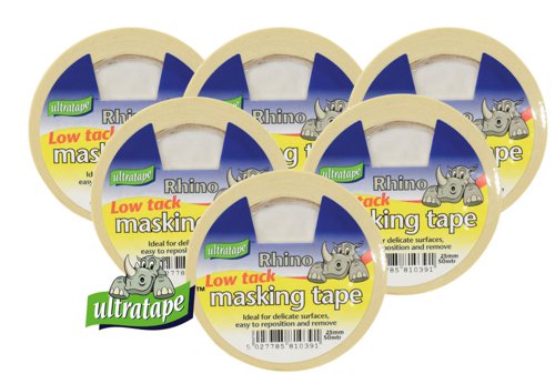 Rhino Ultratape 25mm x 50m Low Tack Masking Tape