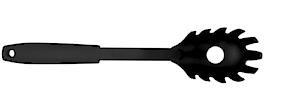 Fackelmann Initial Spaghetti Spoon 30X6X4Cm, Black