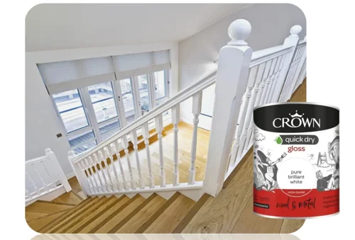 Crown Quick Dry Gloss Pure Brilliant White 750Ml Wood & Metal, Internal & External
