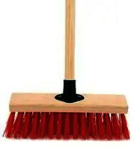 Bentley Industrial Red Brush Stiff Pvc Broom Head With Bracket, 11” Length