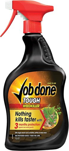 Job Done Tough Weedkiller 1 Litre Spray Controls Brambles, Nettles and More.