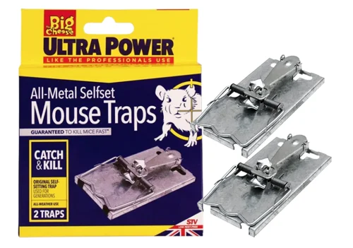 The Big Cheese Galvanised Metal Reusable Ultra Power Mouse Traps 2 Pack