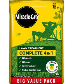 Miracle-Gro Evergreen Complete 4-In-1 Lawn Food, Weed & Moss Control, 360 M2, Yellow