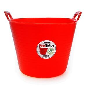 X-Trade 100% Recyclable Flexi-Tub : Colour: Red : Size: 25 Litre