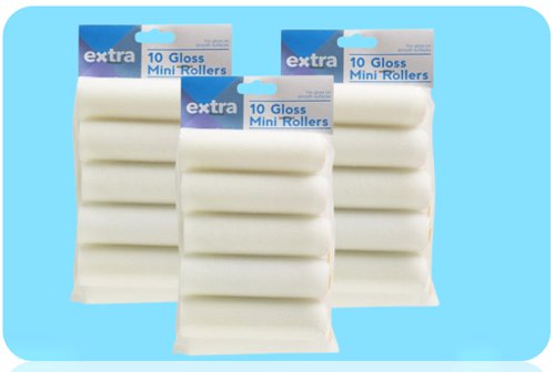 Harris Extra Value Mini Roller Sleeves for Gloss 10 x 4” Pack