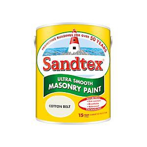 Sandtex 5 Litres Ultra Smooth Masonry Paint - Cotton Belt