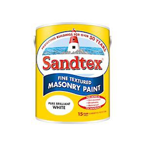 SANDTEX MICROSEAL FINE TEXTD PURE BRILLIANT WHITE MASONRY PAINT 5 LITRE