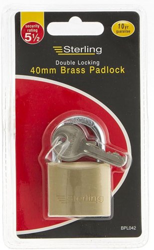 SECURIT 40mm Brass Padlock 140EURD