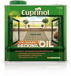 Cuprinol UV Guard Natural Oak UV Resistant Decking Wood Oil, 2.5Litre