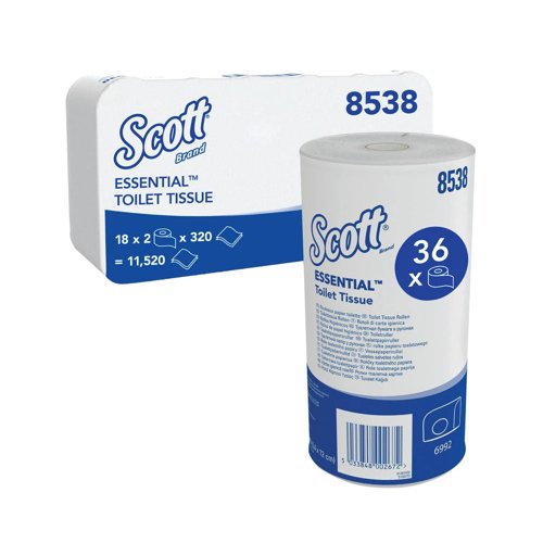 Scott 2-Ply Performance Toilet Roll 320 Sheets, Pack of 36 {8538}