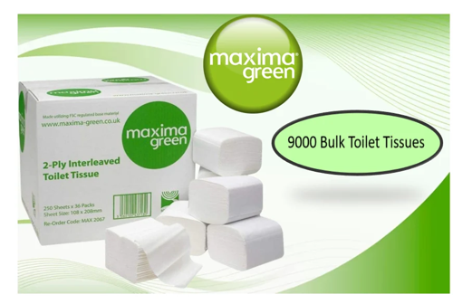 Maxima Bulk Pack Toilet Tissue 2-Ply 300 Sheets White (Pack of 30)