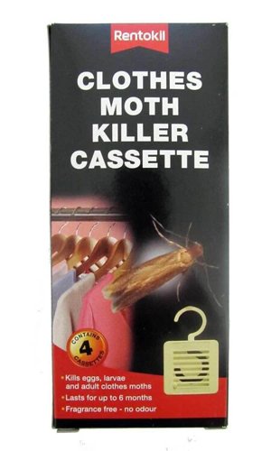 Rentokil Clothes Moth Killer Cassette Hook in wardrobe 4 Pack