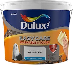 Dulux Easycare  Matt Emulsion Paint For Walls & Ceilings Pure Brilliant White 10L