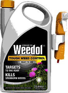 Weedol Tough Weed Control Sprayer 3 Litre Ready to Use Kills and Prevents Regrowth