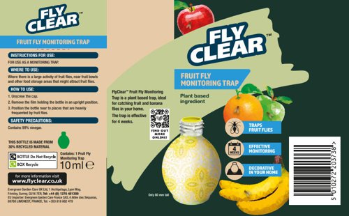Fly Clear by Miracle-Gro Fruitfly Trap Plant Based Traps Flies for Upto 4 Weeks