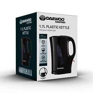 Daewoo 1.7 litre Black Kettle Cordless Auto On Off