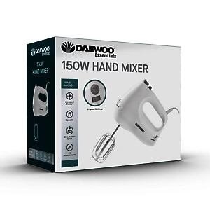 Daewoo Essentials Hand Mixer 150W 2 Whisk Attachments White