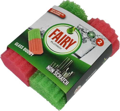 Fairy Platinum Non Scratch Glassware Cup Clean Pack Of 2