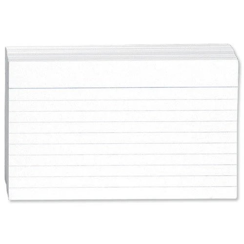 Concord 8x5inch White Ruled Record Card Pack 100's