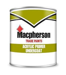 Macpherson Acrylic Primer Undercoat White 2.5 Litre Crown Trade Paints