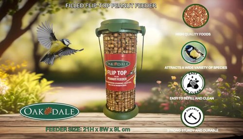 Filled Fliptop Peanut Bird Feeder