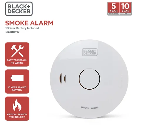 Black & Decker Smoke Alarm 10Yr Battery 2Pk
