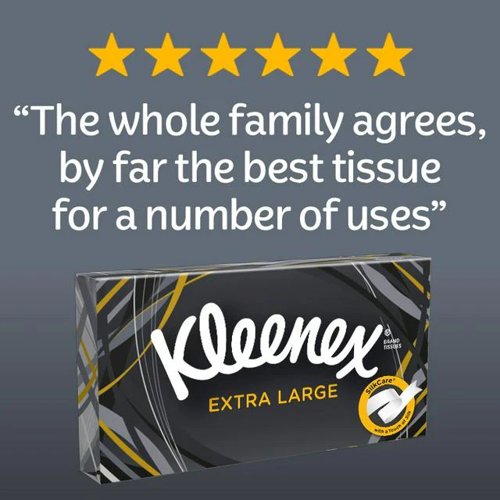 Kleenex Extra Large Single White Handkerchief Tissues Paper 90 x 2 ply Pack Extra Large Box