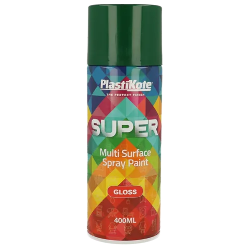 PlastiKote SUPER Spray Paint  Lawn Green  400ml  Gloss Finish