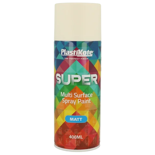PlastiKote SUPER Spray Paint  WHITE  400ml  Gloss Finish