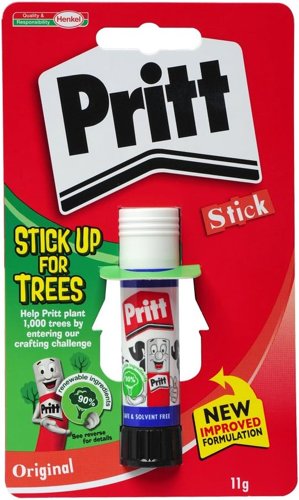 Pritt Glue Stick 11g Safe & Child-Friendly Craft Glue Ideal for Arts & Crafts Activities