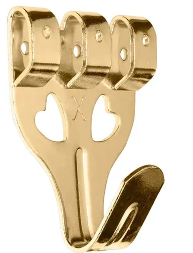 Extra Large {No.4} Brass Plated Picture Hanging Hooks Pack of 2