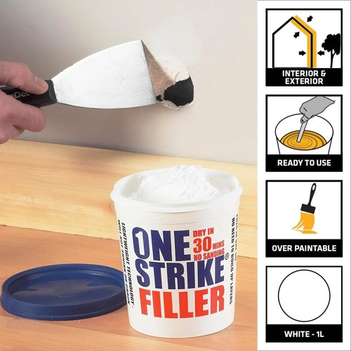 Everbuild One Strike Multi-Purpose Quick-Drying Filler White  1 Litre