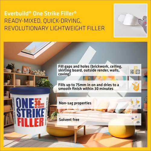Everbuild One Strike Multi-Purpose Quick-Drying Filler White  1 Litre