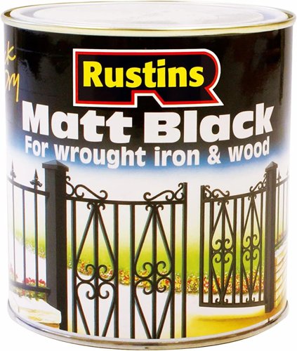 Rustins Quick Drying Paint Matt Black Interior & Exterior 500ml
