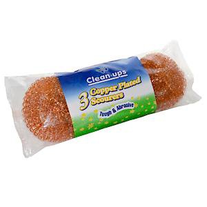 Copper Plated Scourers 3 Pack Tough & Abrehessive