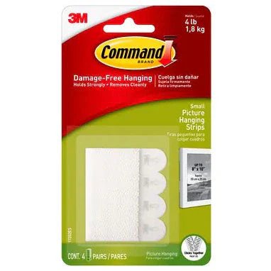 3M Command 17202 Small Picture Hanging Strips 4 Pack