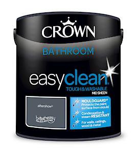 2.5L Crown Easyclean Bathroom Mid-Sheen Emulsion Multi Surface Paint  Aftershow
